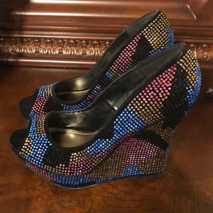 Rhinestone Platform Wedges